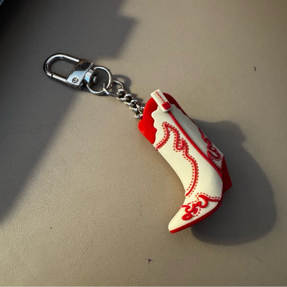 PINK Victoria's Secret Red and White Boot Key Holder